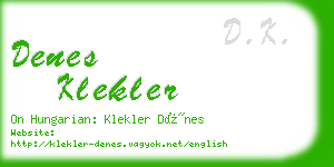 denes klekler business card